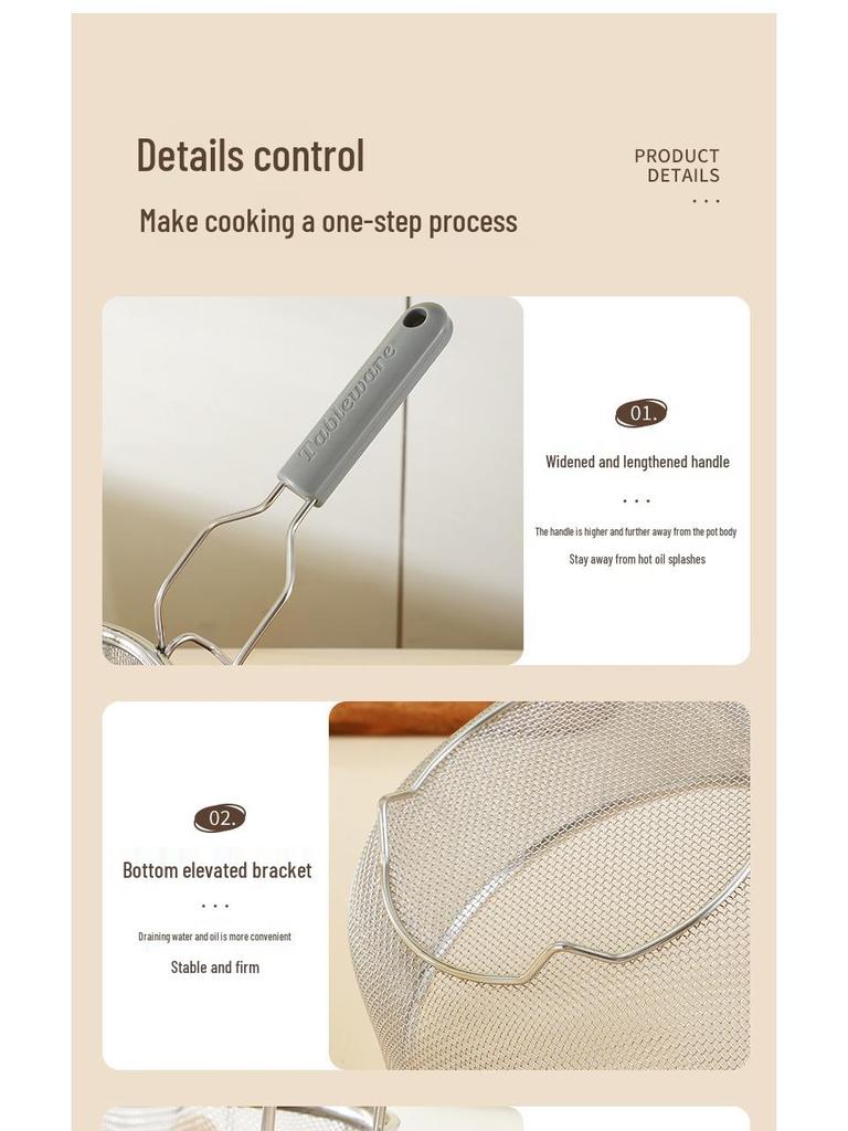 Stainless Steel Multi-Purpose Mesh Fry Basket & Strainer