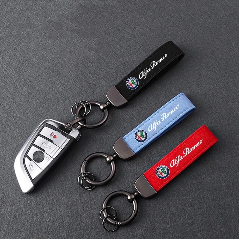 EKQNR1 Kožený přívěsek na klíče od auta Klíčenka Pro muže Ženy Dárek Šperky Pro Alfa Romeo giulia stelvio giulietta 159 147 156 Příslušenství