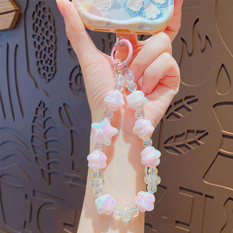 Cute Cartoon Star Beaded Mobile Phone Chain Keychain Pendant Car Schoolbag Key Chain Pendant Creative Small Gift