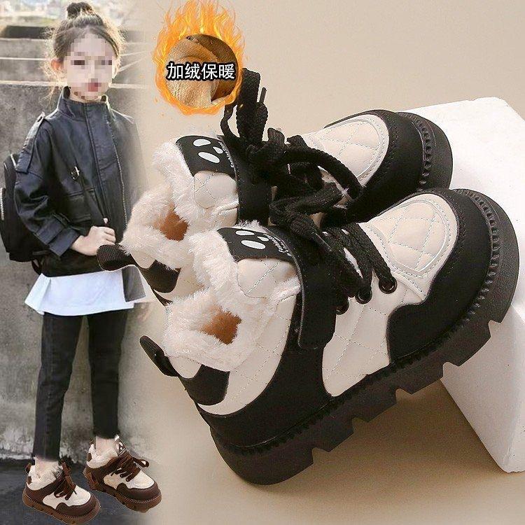 Mädchenschuhe große Baumwollschuhe gefüttert und verdickt 2025 Winter neue Kinder Sportschnee Stiefel mittlere ältere Kinder und Mädchen warm halten