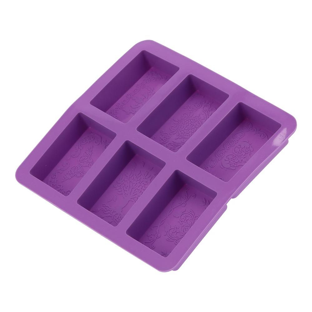 Embossed Lace Pattern Silicone Soap Mold Flexible Silicone Soap Mold Shell  Handmade Soap Square