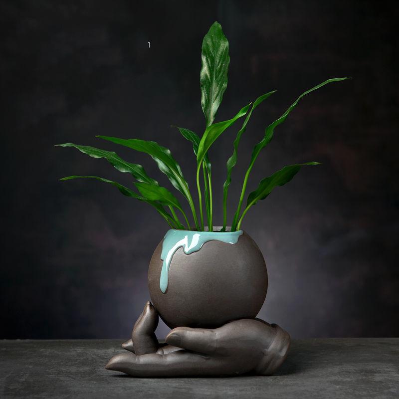 Stylish Ceramic Pothos Hydroponic Flower Pot Vase for Home Decor