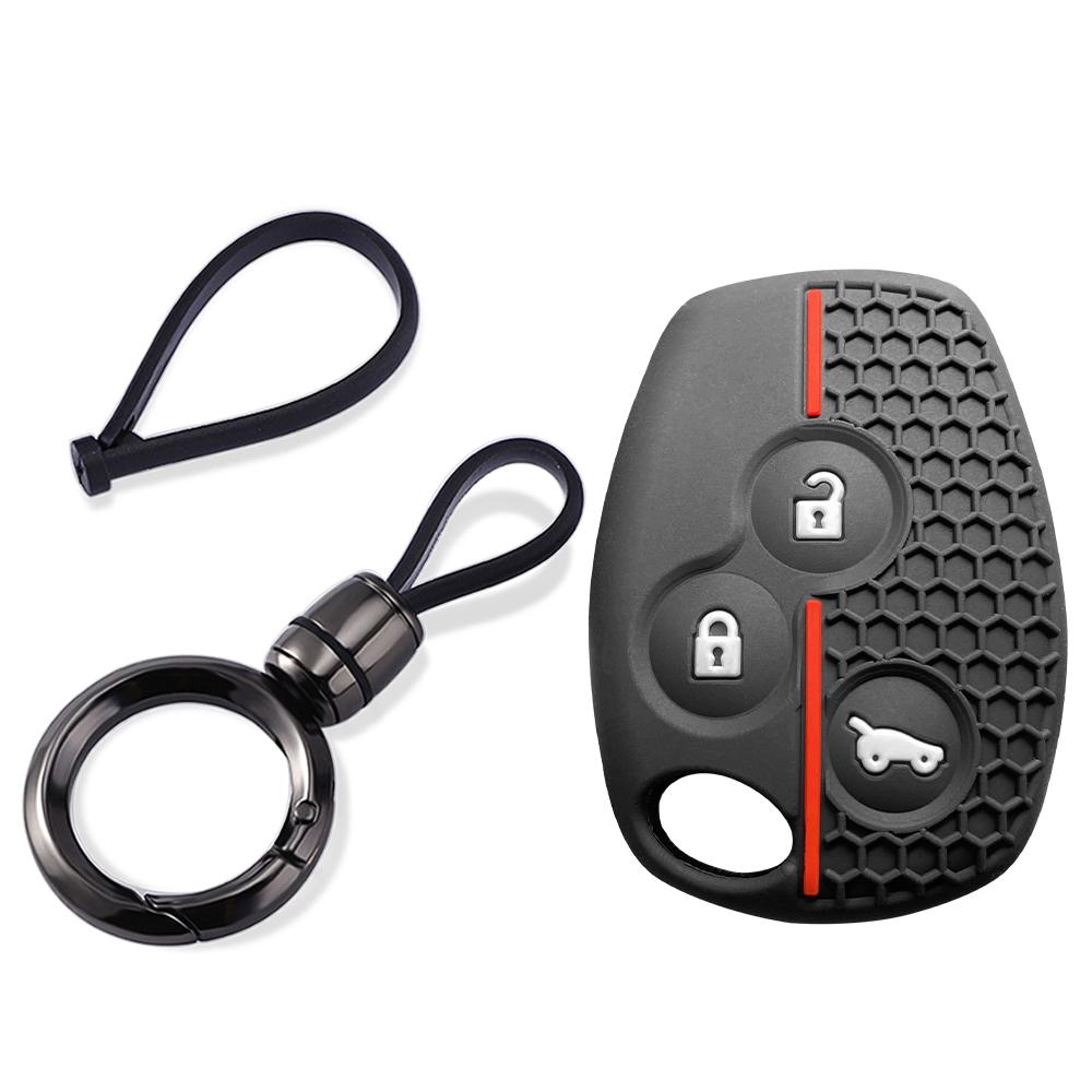 For Renault Logan Duster Clio Lll Traffic For Nissan Terrano Almera 2-Button Silicone Car Key Case Cap Cover Keychain Fob Shell