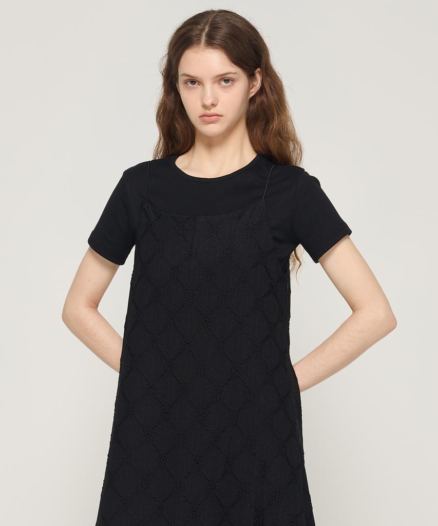 Cargo Bros For Woman Lace Layered Long Dress (Black)
