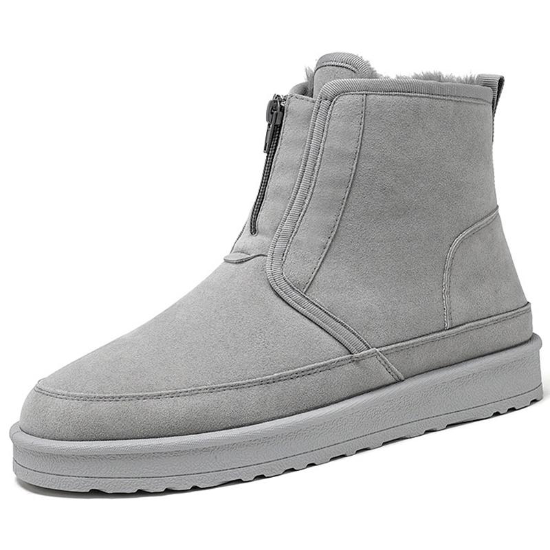 

Модные мужские ботинки для снега, теплые меховые мужские кроссовки, зимняя обувь для мужчин, походная обувь, мужские повседневные ботинки на открытом воздухе, рабочая обувь 43 серый