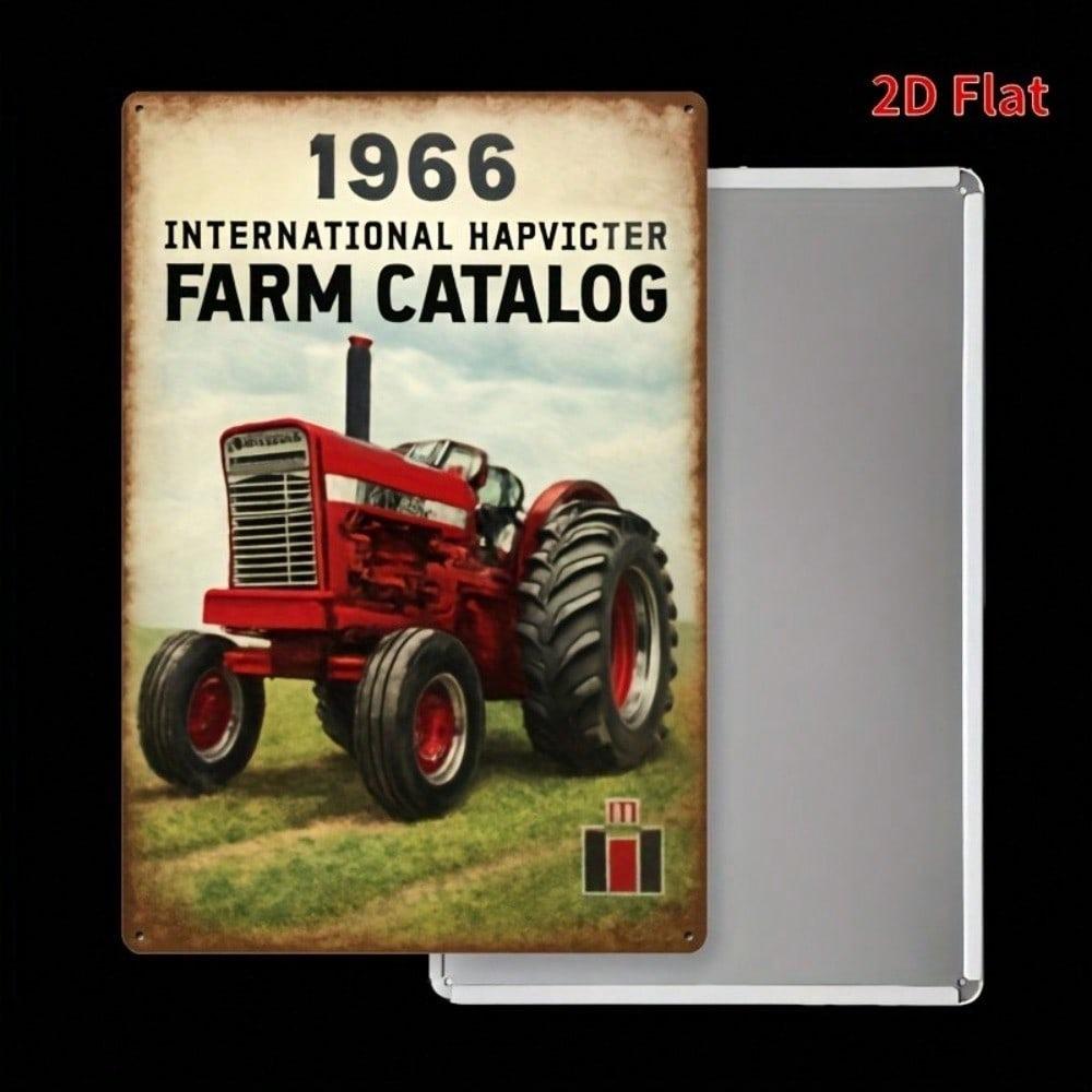 Antique Farm Tractor Metal Tin Sign 1966 Rustic Wall Art Man Cave Garage Bar Decor
