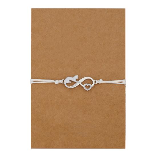 Women Bracelet Oil-dropping Handmade Braided Adjustable Soft Love Heart Black Cat Charm Rope String