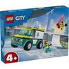 LEGO City Emergency Ambulance and Snowboarder Toy Constructor Set 79 Pcs Multicolore