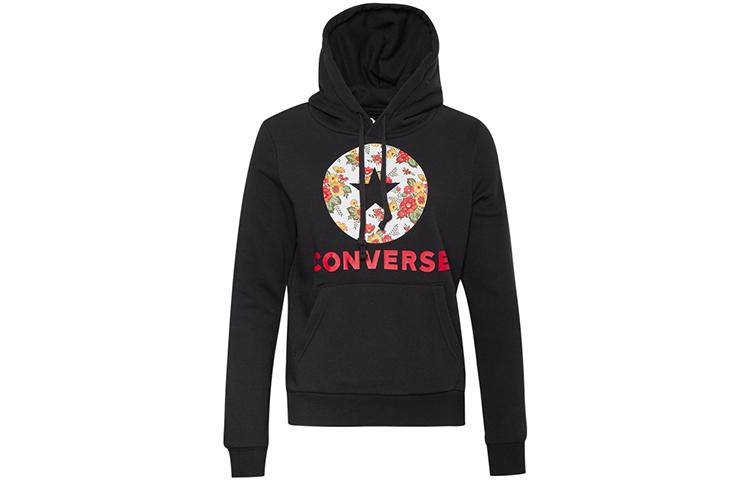 Converse Sweatshirts Women s Black Hooded Moderate Regular 10017331-A03 XL