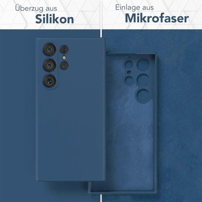 Coque - Samsung - Galaxy S24 Ultra - Silicone Liquide - Bleu Marine - Effet Mat