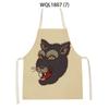 Animal Print Kitchen Apron Dinner Party Cooking Baking Apron Adult Child Baking Accessories Tiger Wolf Pattern Apron Waist Bib