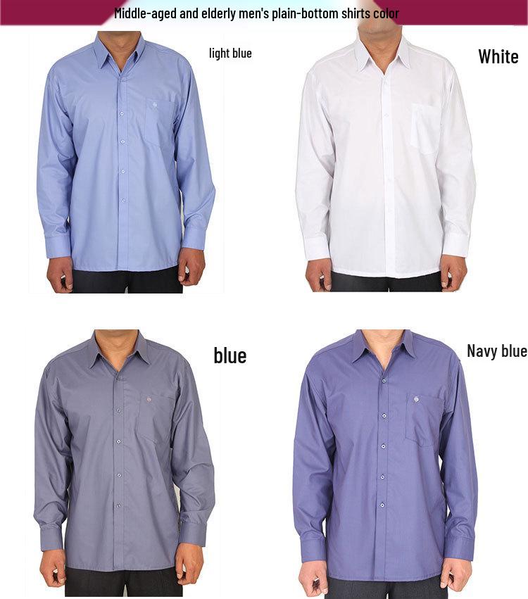 Men's Summer Loose Cotton Shirt for Middle-aged and Elderly