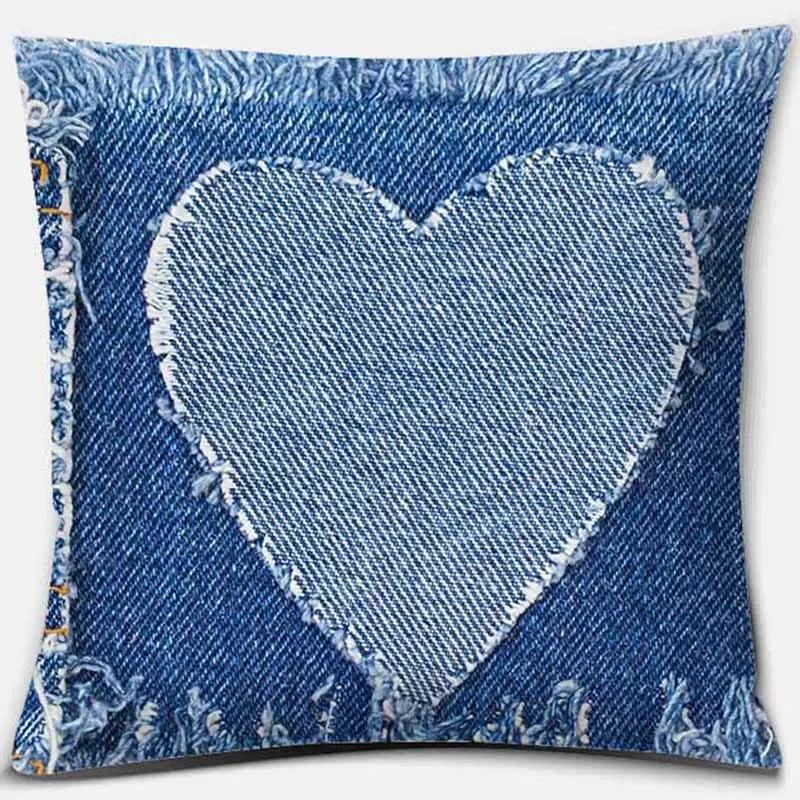 

Джинсовый синий узор с принтом квадратная наволочка украшение дома автомобильный диван наволочка 66x66cm бордовый