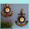 Reloj de Pared con Forma de Ancla Vintage de Madera Silencioso de Cuarzo Para Dormitorio