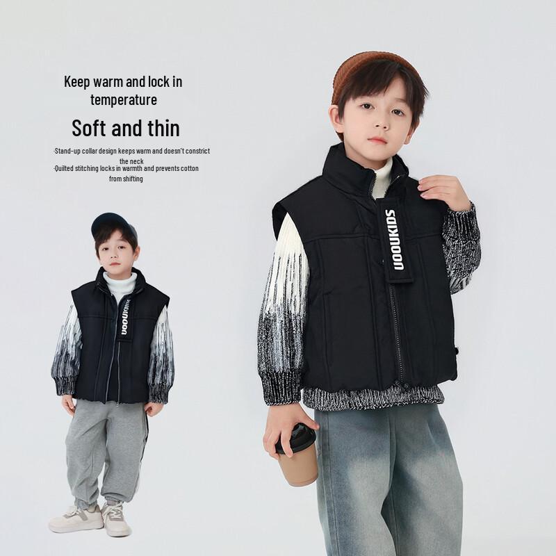 Boys' Thickened Winter Sleeveless Cotton Vest