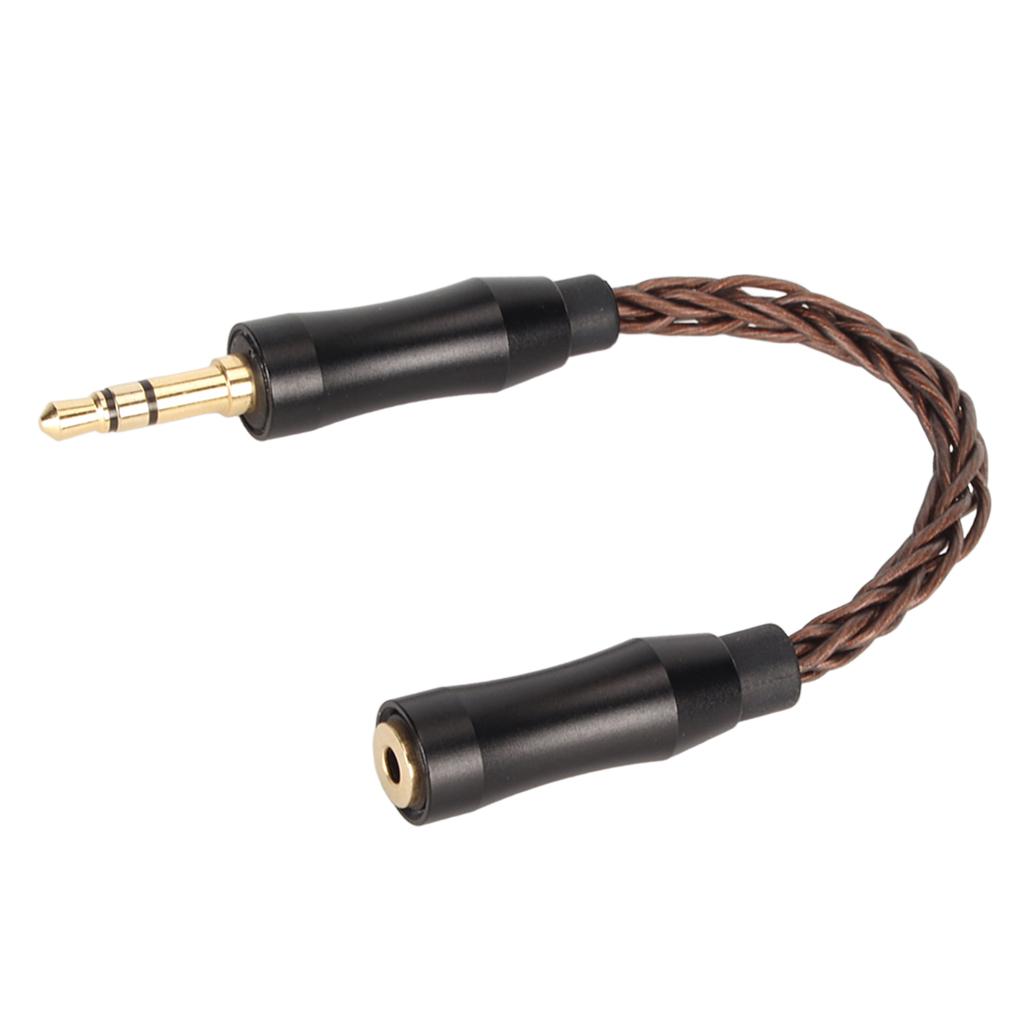 2.5mm to 3.5mm Sound Cable Female to Male Single Crystal Copper Core Gold Plated Connector Headphone Adapter Cable 5.5in