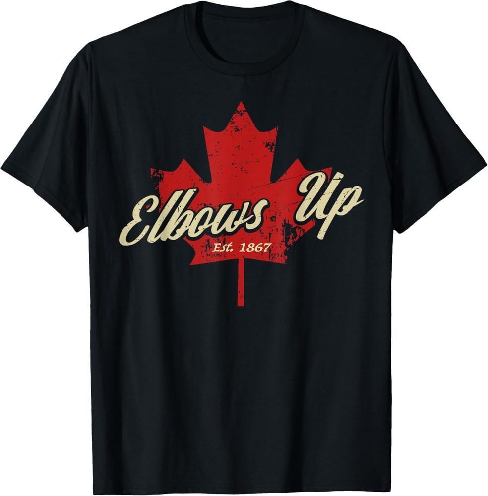 2025/Elbows Up Canada True North Strong and Free Proud Canadian T-Shirt ds Unisex T-Shirt XXL