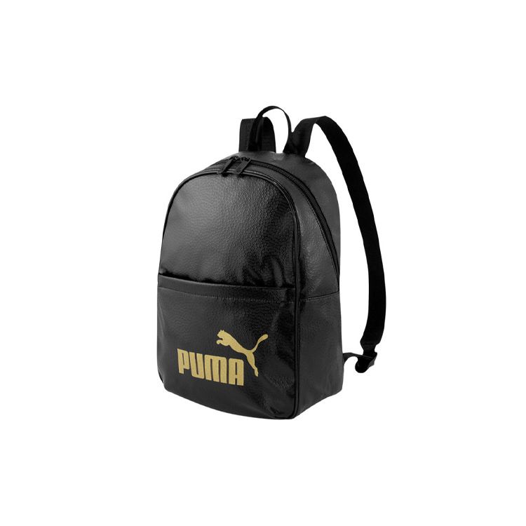 Puma Black And Gold Logo Large Capacity Fabric Backpack Unisex Backpack 078300-01 Black