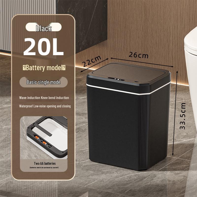 Cubo de Basura Inteligente de Inducción Automática - Cubo de Almacenamiento de Lujo a Prueba de Olores sin Contacto para Baño