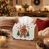 1pc Tissue Box Holder with Christmas Sweet Festive Folk Design - Gingerbread Man Fir Tree Star, Durable Polyester, Ideal for Kitchen, Living Room, Bed