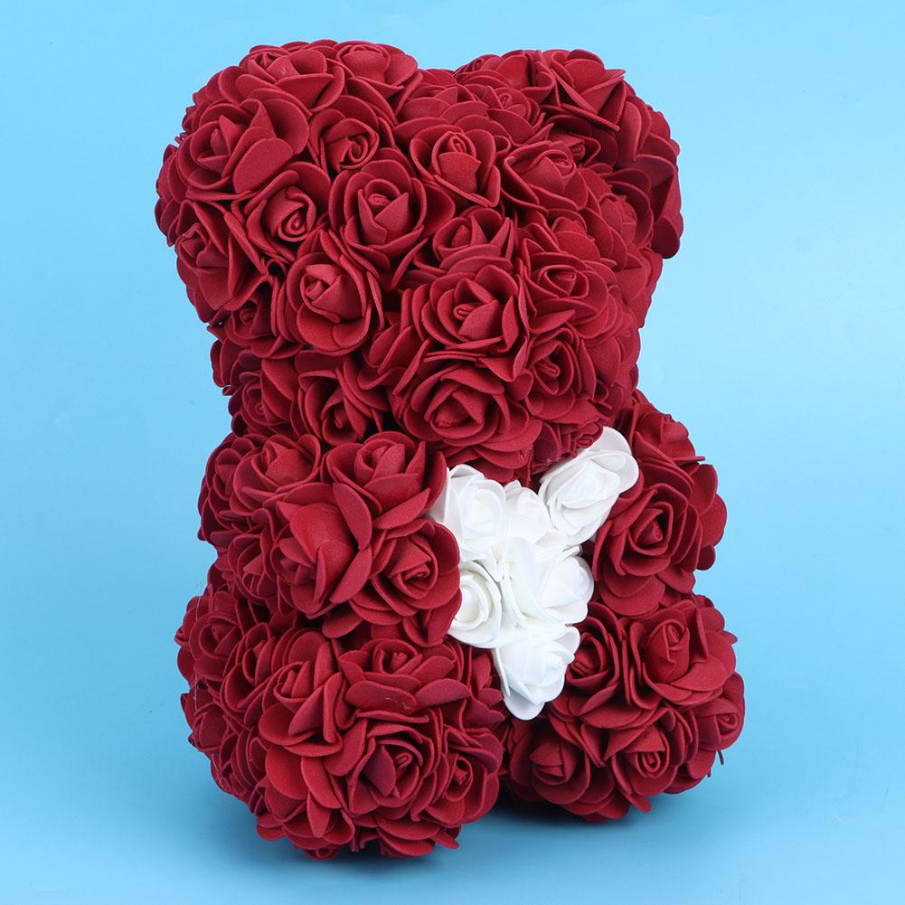 Beautiful Unique Bear Shape Simulation Flower Artificial Rose Decor Gift for Valentine"s DayDark