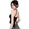 Sexy Pure Desire Neck Beauty Back Suspender Sleeveless Off-the-shoulder Vest Top Women's T Summer Slim-fit Navel Base Women's T Tide