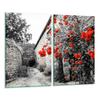 Glass Cutting Board 2X 30X52 Flowers
