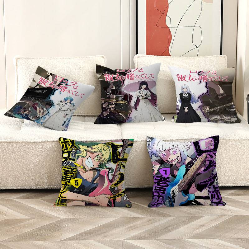 Anime Rock Is A Ladys Modesty Cushion Cover Pillowcase Upholstery Sofa Throw Pillow Home Decor Pillowcas