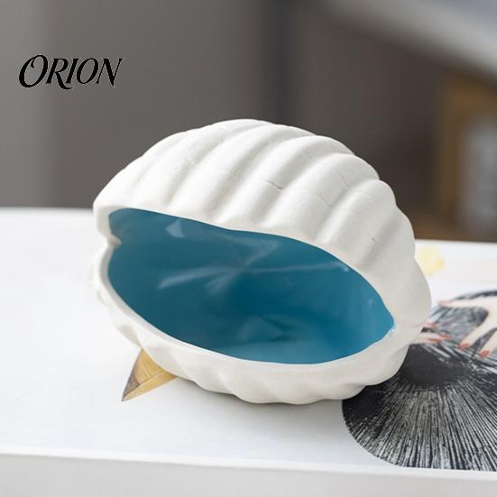Smooth Glazed Ceramic Ocean Theme Jewelry Tray for Vanity Rings Earrings Necklaces, Decorative Exquisite Gift Women Shell/Conch Trinket Dish, Creative
