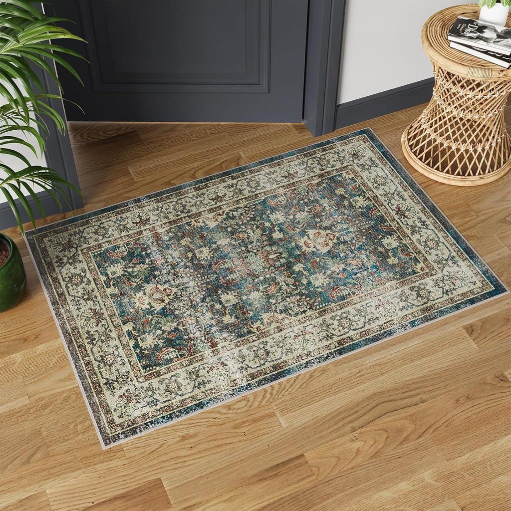 Persian Floor Mat Bathroom Dirt Resistant Floor Mat Easy To Maintain Door Mat for Entrance Foyer