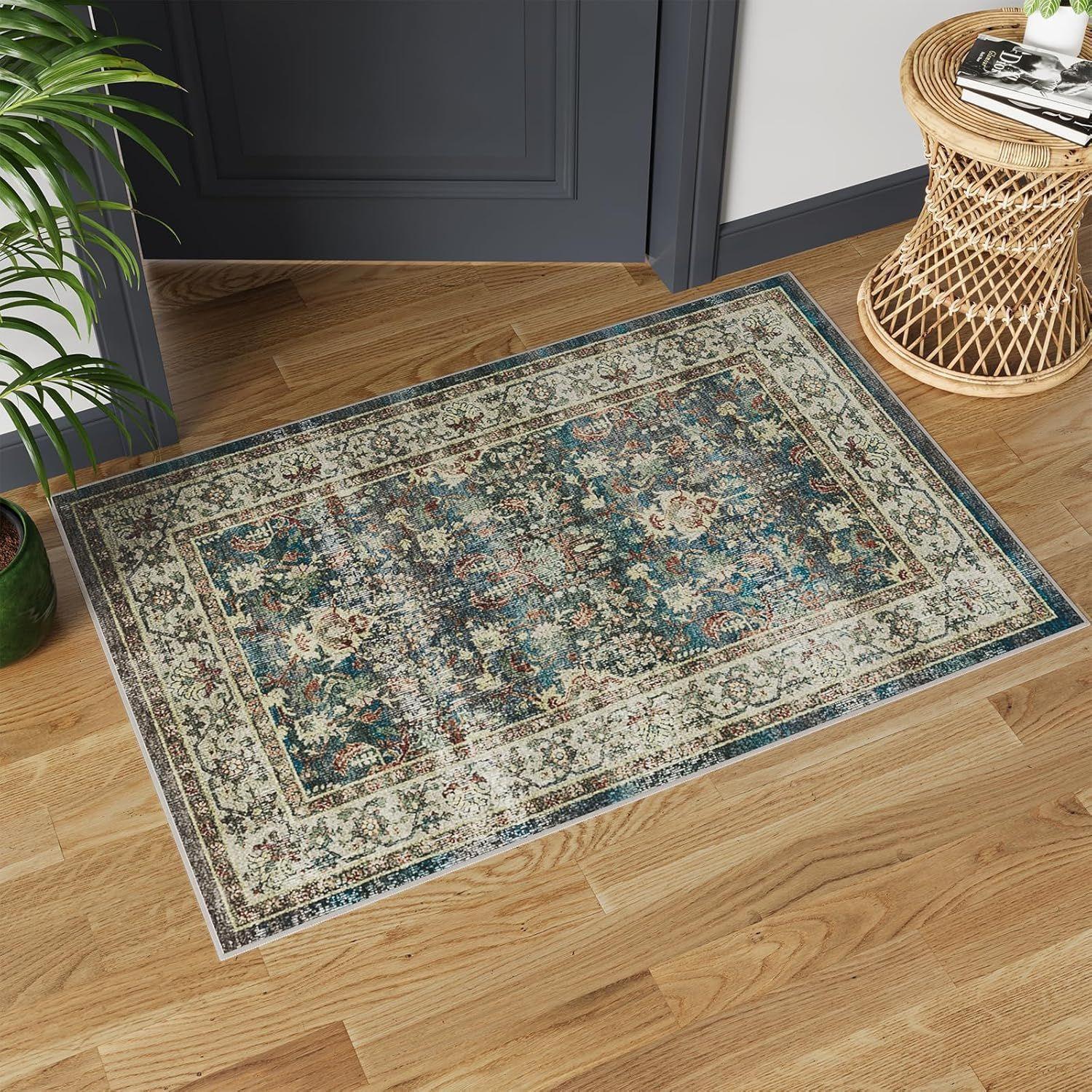 

Persian Floor Mat Bathroom Dirt Resistant Floor Mat Easy To Maintain Door Mat for Entrance Foyer 50 * 80Cm