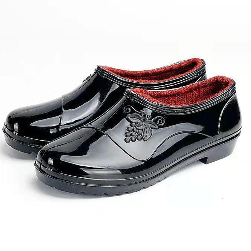 Low-top Spring and Autumn Jelly Waterproof Shoes Fashion Rain Shoes Women's Summer Kitchen Work Rubber Shoes Outer Wear Non-slip Shoes Adult