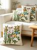 1pc Exquisite Garden Floral Embroidered Cushion Cover Without Core For Various Room Machine Washable
