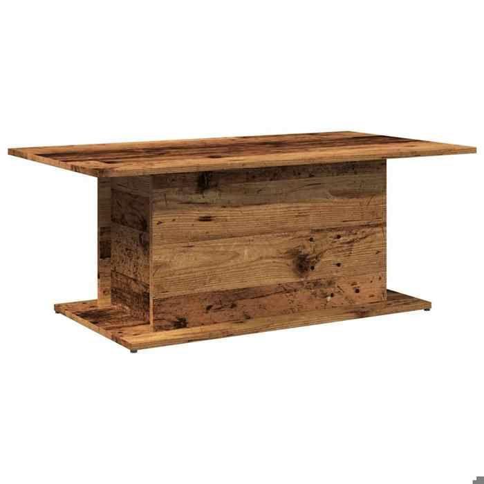 VidaXL Table basse vieux bois 102x55,5x40 cm bois d'ingénierie, table d'appoint, table de salon, table latérale, bout de 856806