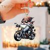 Swinging Cat Car Mirror Hanging Ornament Wearing Christmas Hat Car Pendant Decoration Acrylic Versatile Car Interior Accessories