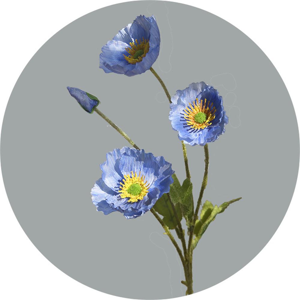 Silk Poppy Fake Flowers 4 Heads Artificial Flowers Simulation Long Poppies Home Table Wedding Party Decorative DIY Bouquets 1PCs