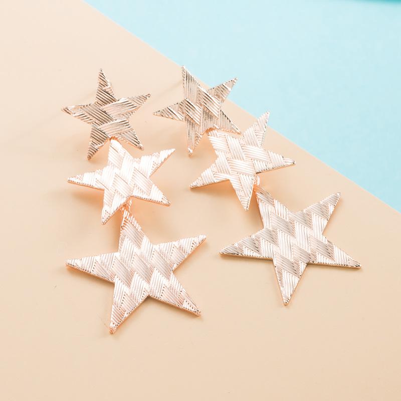 Damen Hängeohrring Quaste Stern Lang Asymmetrisch Fünfeck Vielseitige Ohrringe