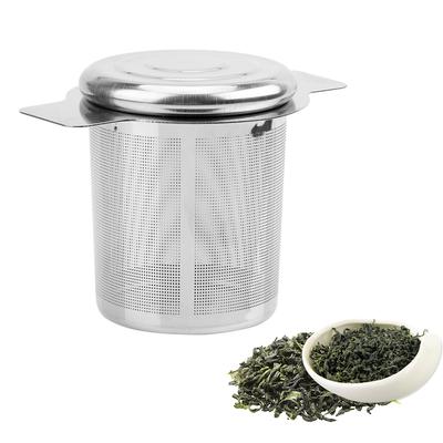 6cm Height Reusable Fine Mesh Tea Strainer Stainless Steel Tea Infusers Basket Lid Tea and Coffee Filters with 2 Handles