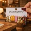 Color C-shaped acrylic earrings, European and American fashion personalized leopard print creative resin jewelry set