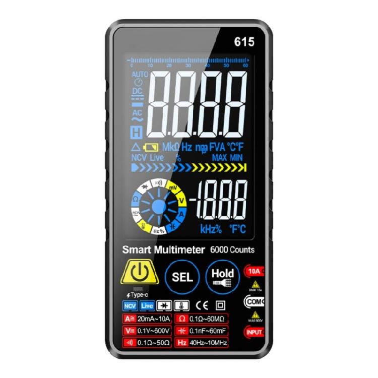 Portable Digital Multimeter 6000 Count with Clear Display for Technicians Multifunctional Use Household Circuit Testing