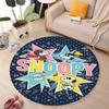 Cute Peanuts Snoopy Round Rug Anti-Skid Floor Carpet for Living Room Bedroom Children Room Home Decoration