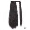MISS WIG Corn Wavy Long Ponytail Synthetic Hairpiece Wrap On Clip Hair Extensions Ombre Ponytail