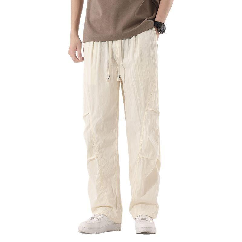 Spring and Autumn New Casual Pants Men's and Women's Couples Mountain Outdoor Men's Drawstring Wide Leg Straight Sports Pants