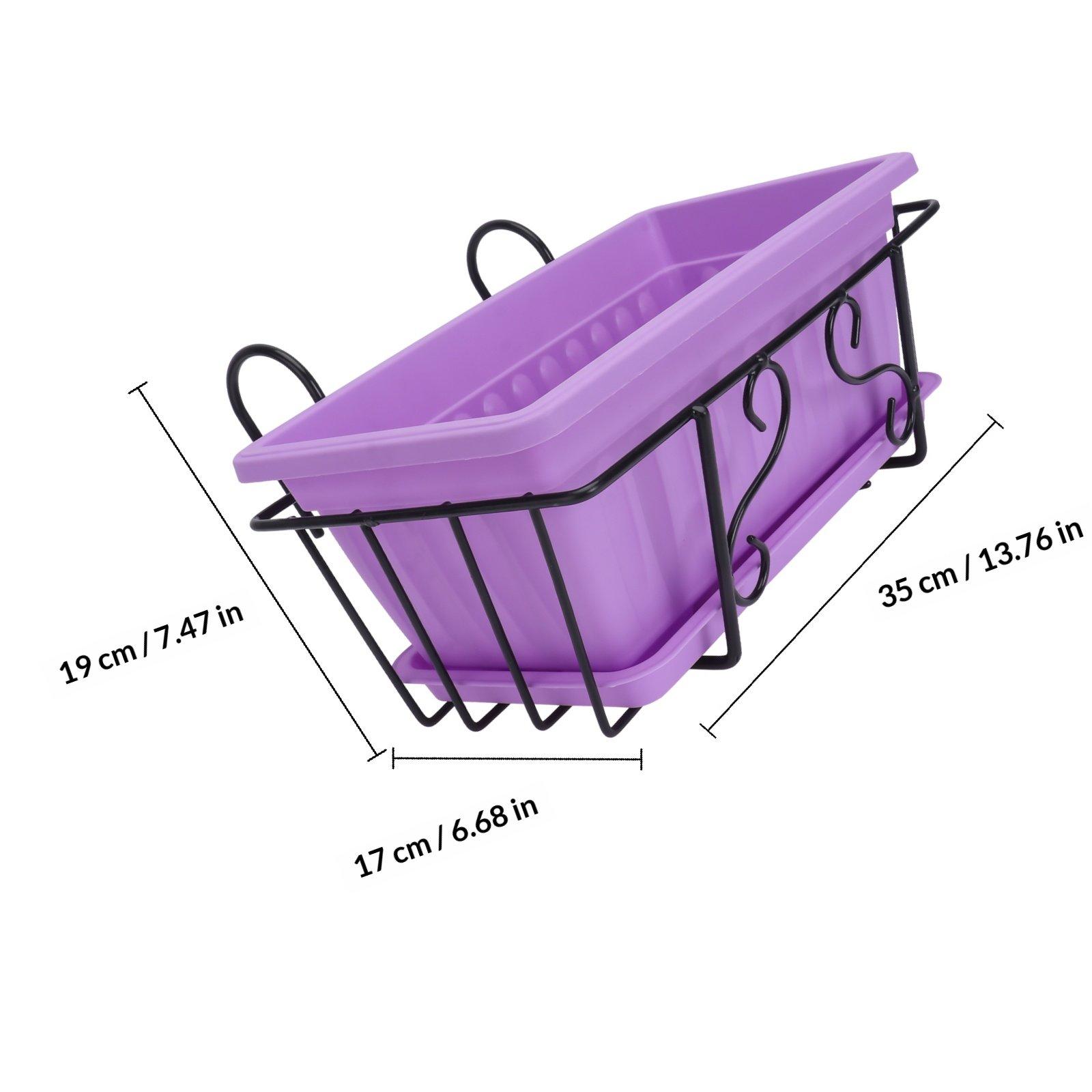 

Rectangular Flowerpot Hanging Rack Durable Premium Vertical Gardening Planter Balcony Home Decoration Plant Pots Accessories фиолетовый