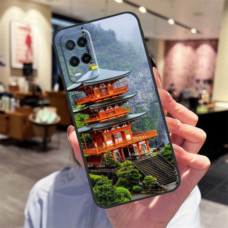 Japanese Temple Kyoto Case For Oppo A94 A74 A54 A18 A38 A58 A78 A98 A40 A60 A80 A16 A76 A96 A15 A17 A77 A57S Cover