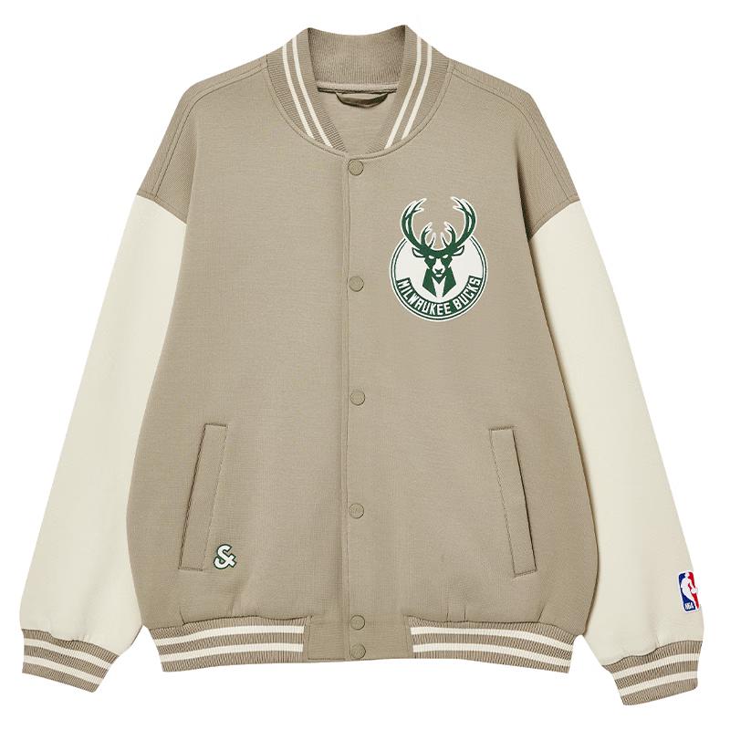 

JACK&JONES NBA Milwaukee Bucks Colorblock Baseball Jacket XXL