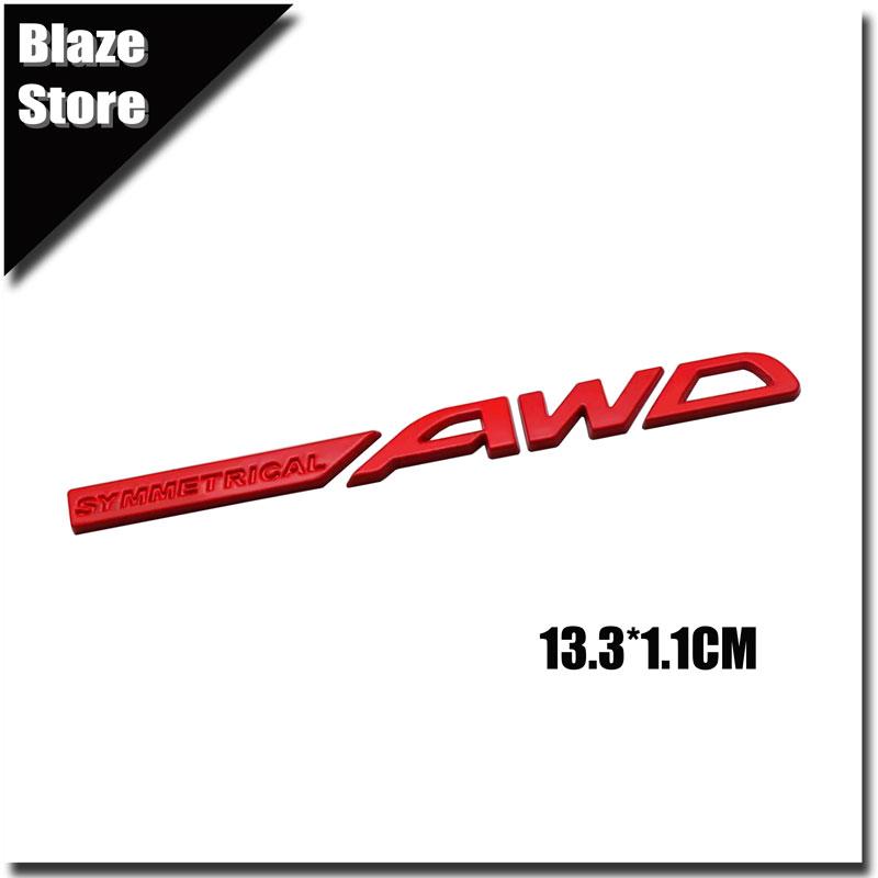 3D Metal Symmetrical AWD Badge Car Tailgate Car Sticker For BRZ XV Outback Forester Asahi Panther WRX Impreza