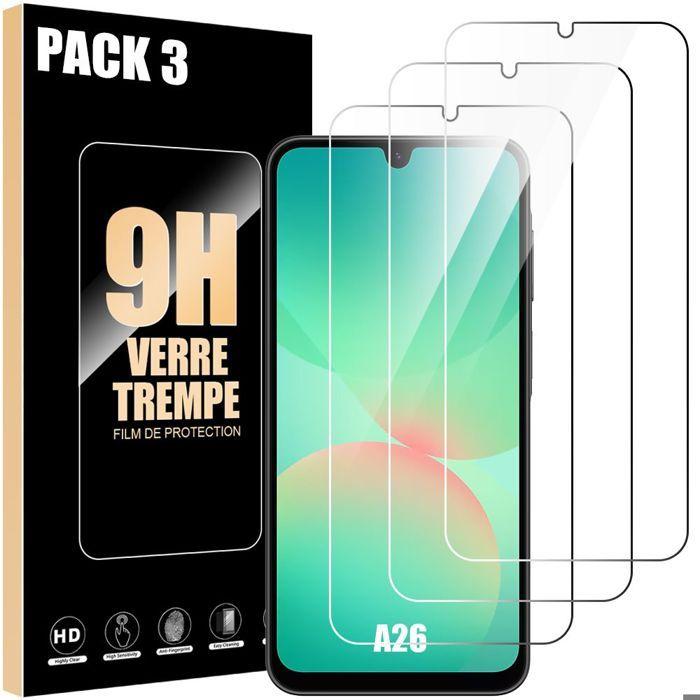Film de protection en verre trempé - Booling - pour Samsung Galaxy A26 5G - Pack de 3 - Résistant aux chocs - Transparent