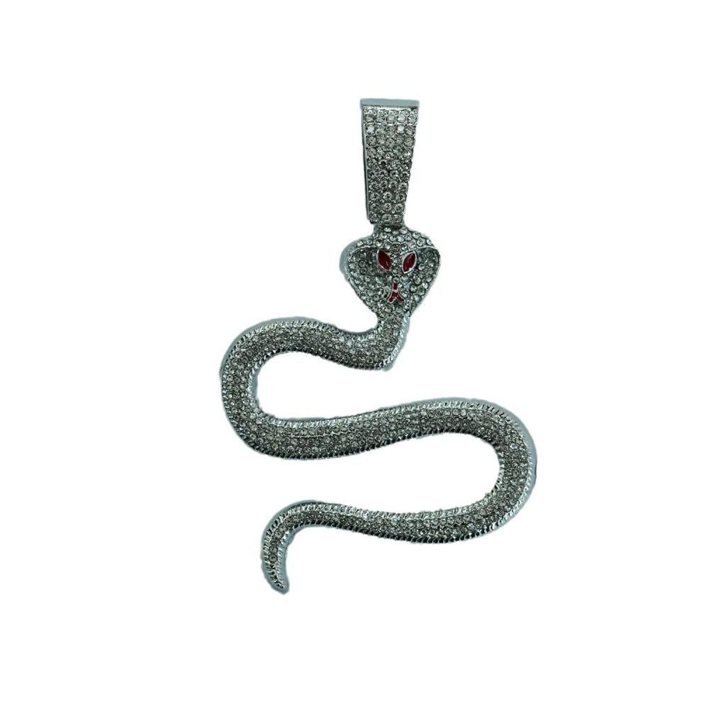 Hip Hop Full Diamond Cobra Pendant Street Creative Personality Men'S Necklace Accessories