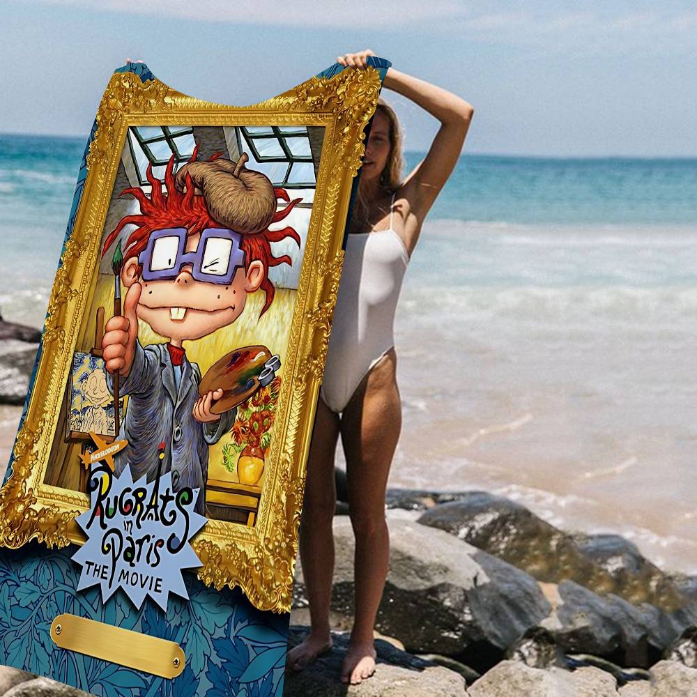 Cartoon R-Rugrat Anime Beach Swimming Towel Soft Absorbent Washcloth Children's Gifts for Kids Travel Camping Gym